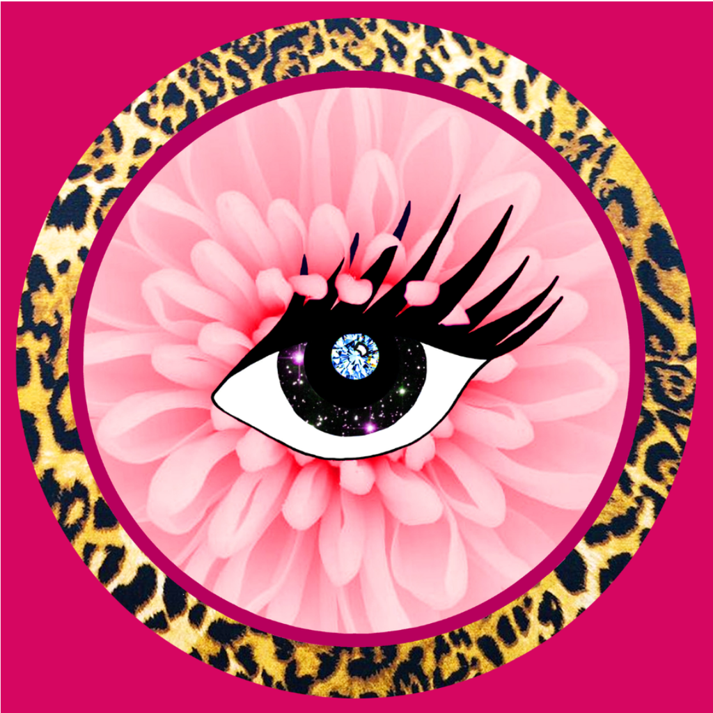 Pink Leopard Eye card
